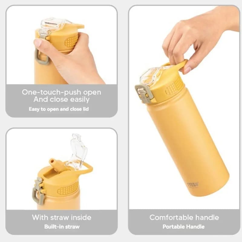 ストロー付きステンレス魔法瓶 600/750ML