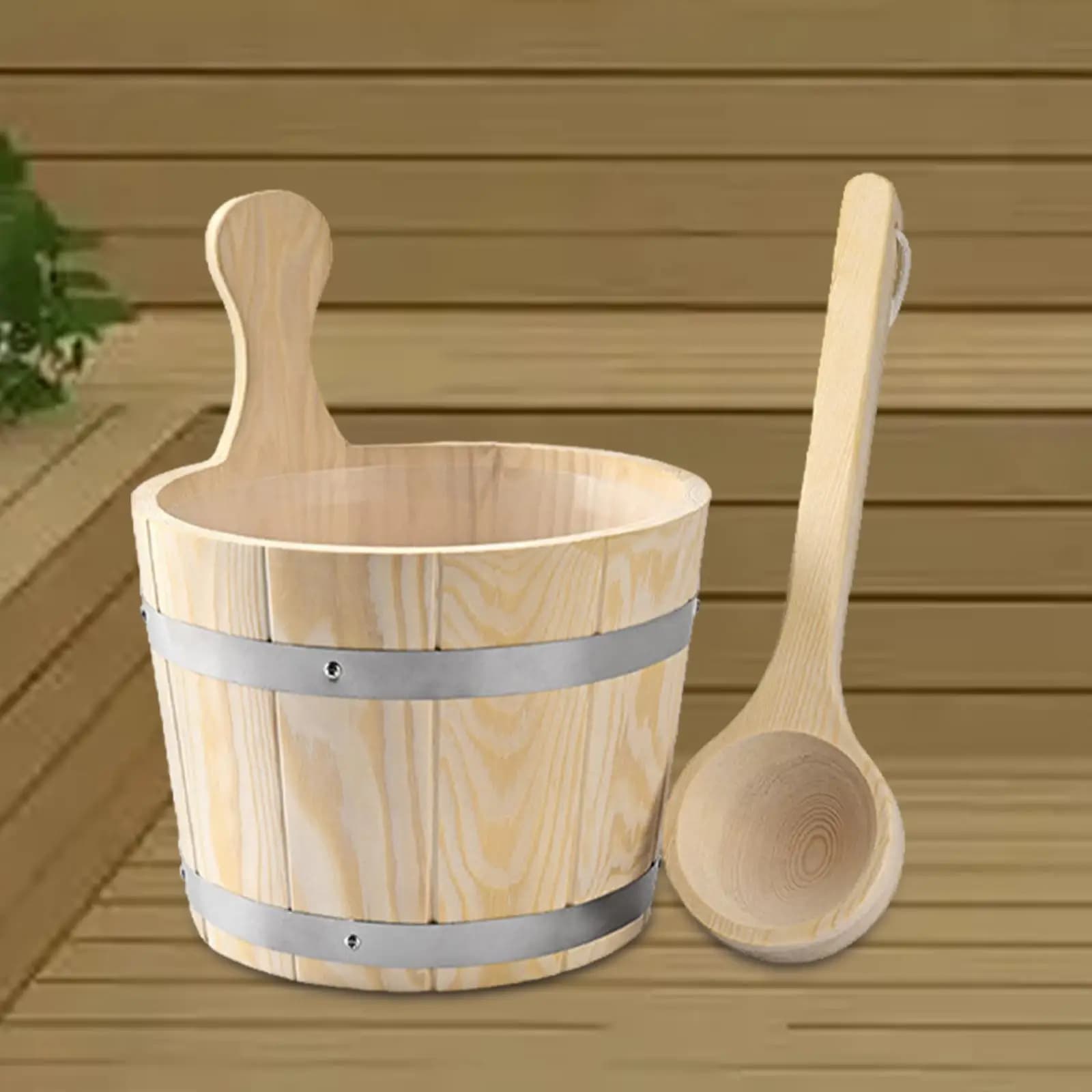 5L 木製サウナバレルとお玉大容量スパ蒸し浴室ツール浴槽バケツホテルサウナルームスパアクセサリー - AliExpress 15